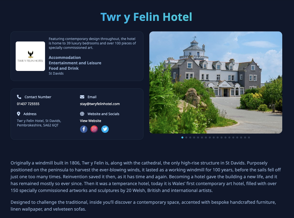 Twr y Felin Business Listing Profile