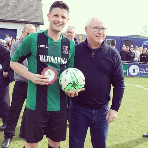 Jack Britton with the Senior Cup Final MOTM award