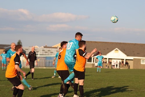 Johnston's Craig Bendall and Joey George challenge Tenby's Jerome Mansbridge