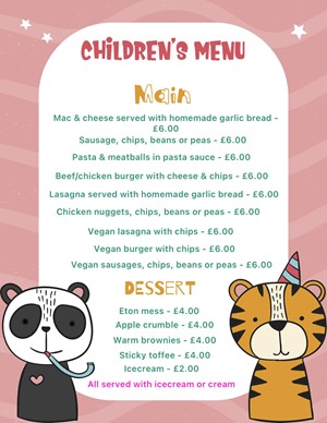 The Huntsman Children's Menu