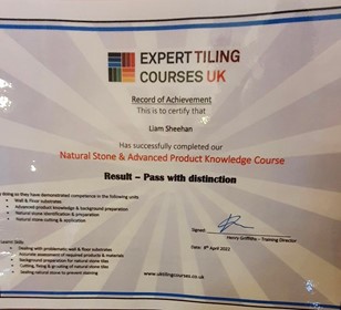 Natural Stone & Advanced Product Knowledge Course Certificate