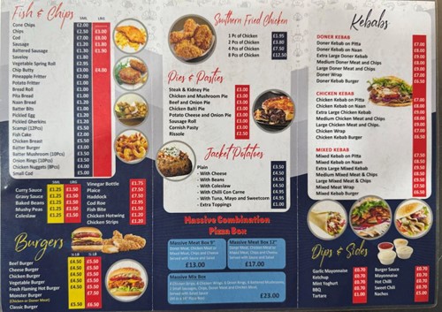 Fishguard Fish and Chips Menu 2