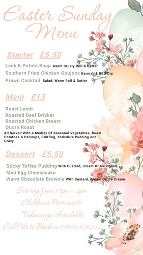 Easter Sunday Menu